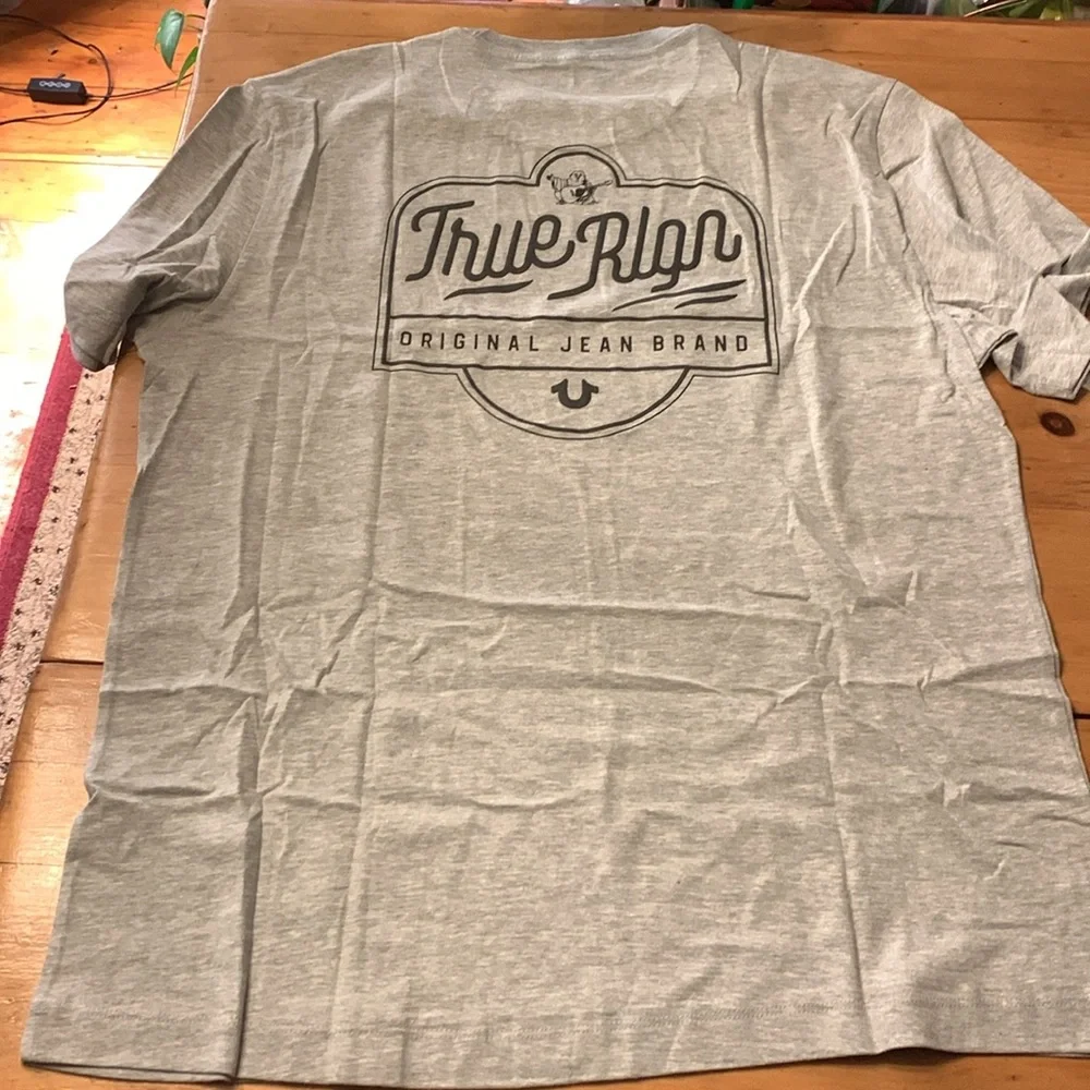 NWT- True Religion- Grey- XL- Logo Tee